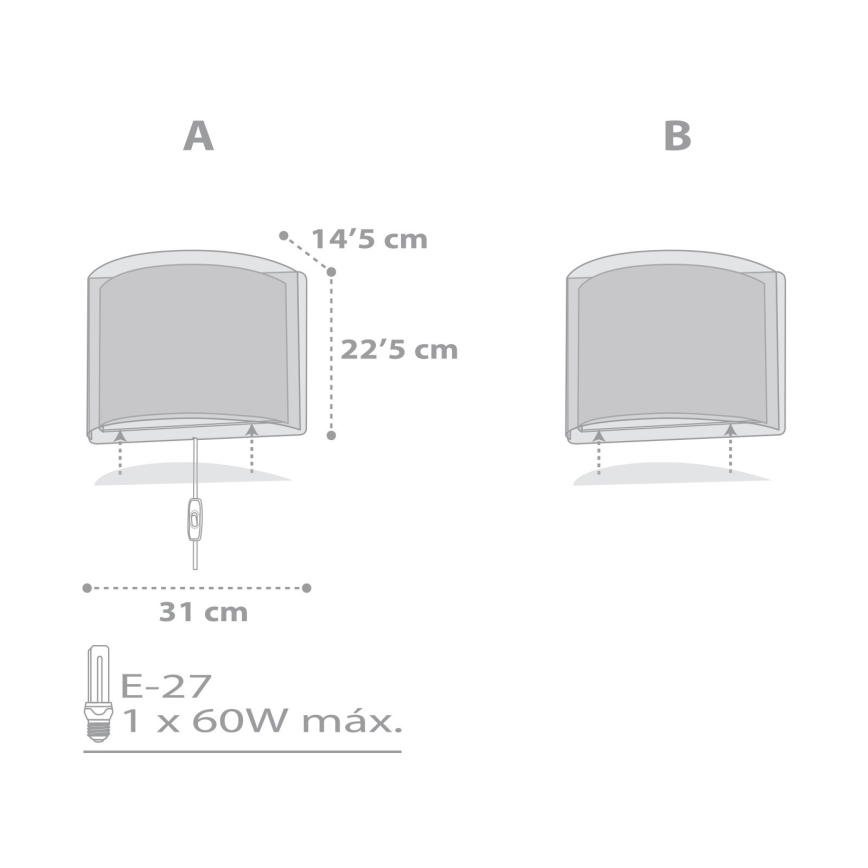 Dalber 81198E - Kinderwandlamp LIGHT FEELING 1xE27/60W/230V