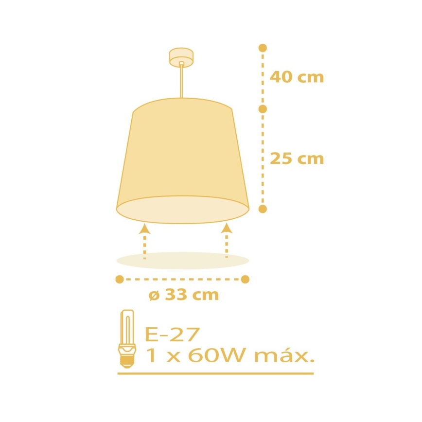 Dalber 82212A - Hanglamp voor Kinderen STAR LIGHT 1xE27/60W/230V geel