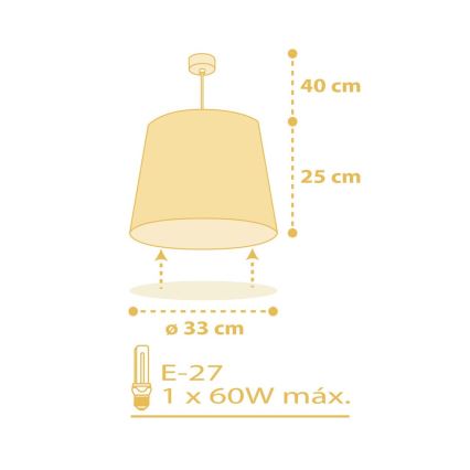 Dalber 82212A - Lustre enfant STAR LIGHT 1xE27/60W/230V jaune