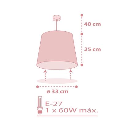 Dalber 82212S - Lustre enfant STAR LIGHT 1xE27/60W/230V rose