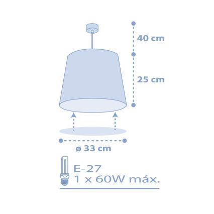 Dalber 82212T - Hanglamp voor Kinderen STAR LIGHT 1xE27/60W/230V blauw