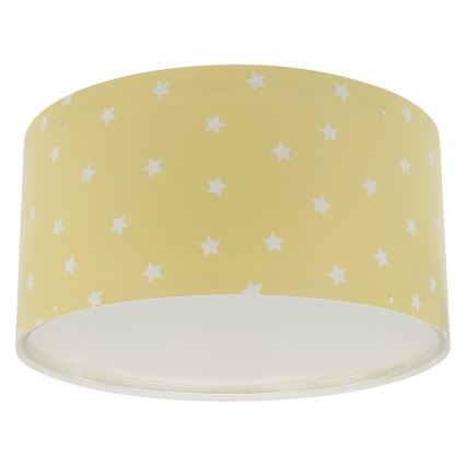 Dalber 82216A - Plafondlamp voor Kinderen STAR LIGHT 2xE27/60W/230V geel