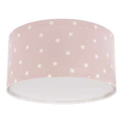 Dalber 82216S - Plafondlamp voor Kinderen STAR LIGHT 2xE27/60W/230V roze