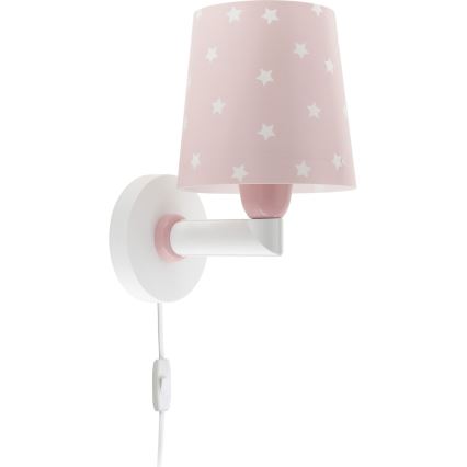 Dalber 82219S - Wand Lamp voor Kinderen STAR LIGHT 1xE27/60W/230V roze