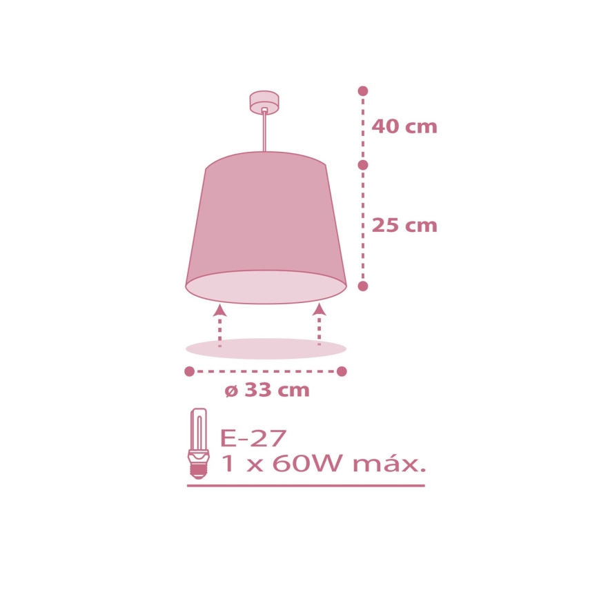 Dalber 82462 - Hanglamp voor kinderen FLAMINGO 1xE27/15W/230V