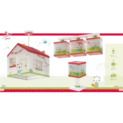 Dalber D-11673 - Plafonnier pour enfant MY SWEET HOME 3xE27/60W/230V