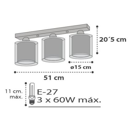 Dalber D-41413E - Plafonnière kinderkamer CLOUDS 3xE27/60W/230V