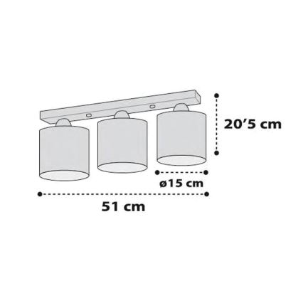 Dalber D-41413S - Plafonnier enfant CLOUDS 3xE27/60W/230V