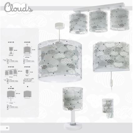 Dalber D-41415E - LED Stopcontact lampje CLOUDS 1xE14/0,3W/230V