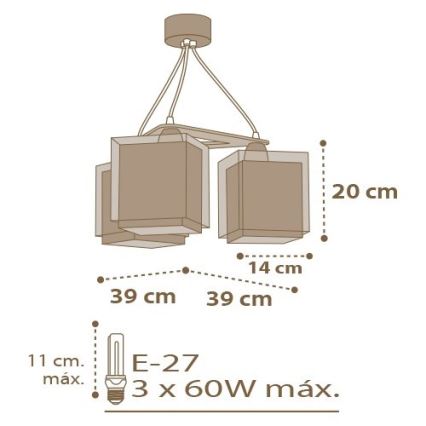 Dalber D-63394 - Suspension enfant GOOD NIGHT 3xE27/60W/230V