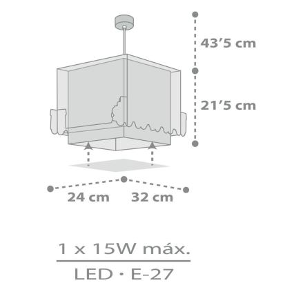 Dalber D-63532 - Suspension pour enfant TRAIN 1xE27/60W/230V