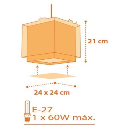 Dalber D-73452 - Hanglamp kinderkamer DINOS 1xE27/60W/230V