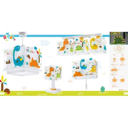 Dalber D-73452 - Hanglamp kinderkamer DINOS 1xE27/60W/230V