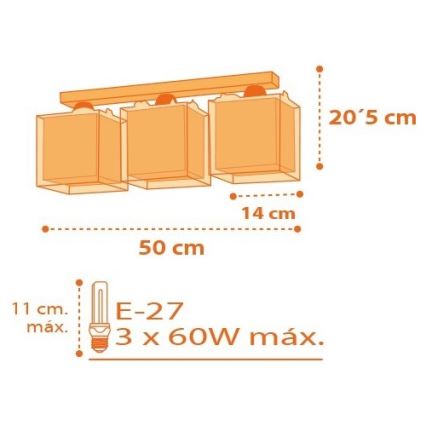 Dalber D-73453 - Plafonnier enfant DINOS 3xE27/60W/230V