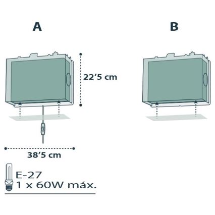Dalber D-74558 - Wandlamp kinderkamer PIRATES 1xE27/60W/230V