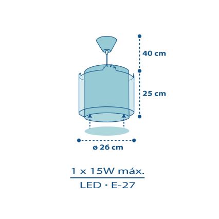 Dalber D-76112 - Hanglamp kinderkamer MY LITTLE JUNGLE 1xE27/15W/230V