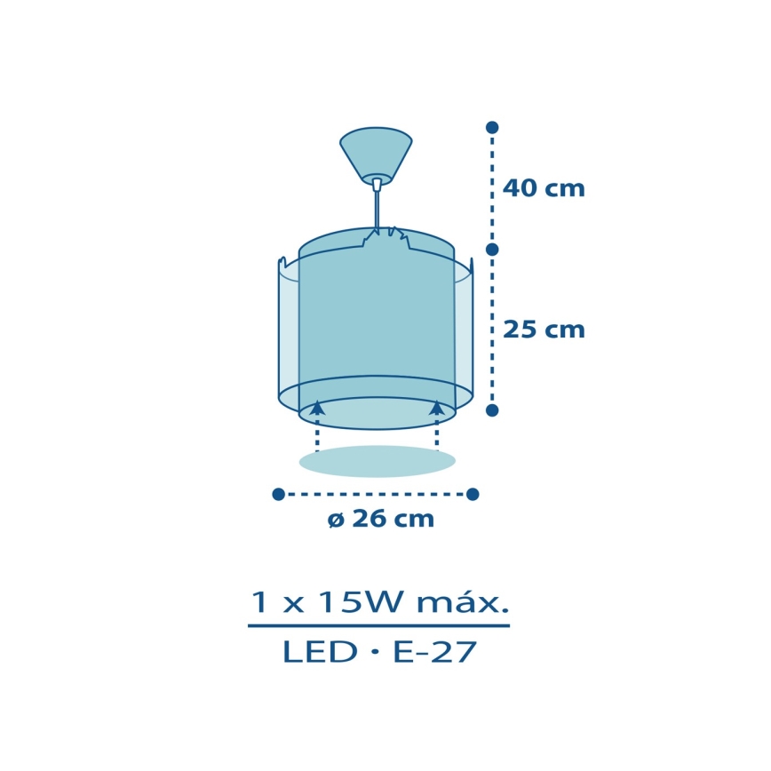 Dalber D-76112 - Hanglamp kinderkamer MY LITTLE JUNGLE 1xE27/15W/230V
