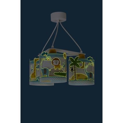 Dalber D-76114 - Hanglamp kinderkamer MY LITTLE JUNGLE 3xE27/15W/230V