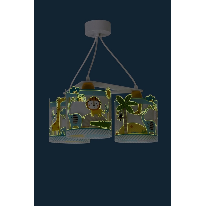 Dalber D-76114 - Hanglamp kinderkamer MY LITTLE JUNGLE 3xE27/15W/230V