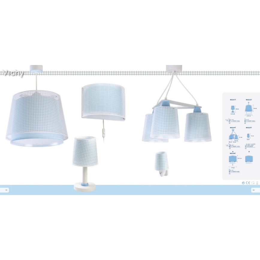 Dalber D-80221T - Kinderkamer lamp VICHY 1xE14/40W/230V