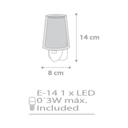 Dalber D-81215E - LED Nachtlamp STARS 1xE14/0,3W/230V