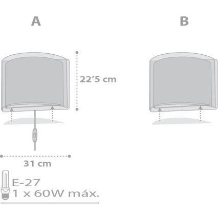 Dalber D-81218E - Wandlamp kinderkamer STARS 1xE27/60W/230V