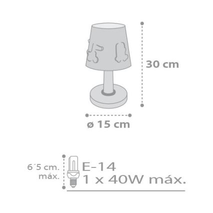Dalber D-81781 - Lampe enfant LITTLE TRIP 1xE14/40W/230V