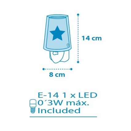 Dalber D-92193 - Veilleuse LED LIGHT FEELING 1xE14/0,5W/230V