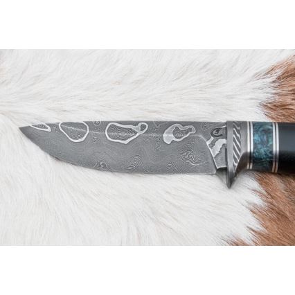 Damascus jachtmes 11,6 cm Berk/ebbehout