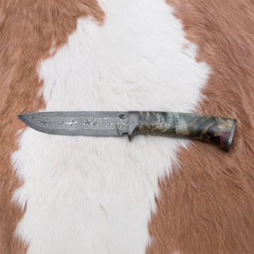 Damascus jachtmes 14 cm kastanjeboom