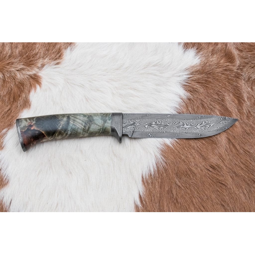 Damascus jachtmes 14 cm kastanjeboom