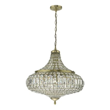 Där Lighting ASM0675 - Suspension à chaîne ASMARA 6xE14/40W/230V laiton