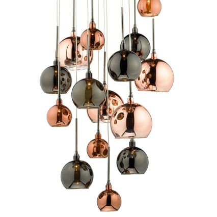 Där Lighting AUR1564 - Suspension sur câble AURELIA 15xG4/10W/230V noir/cuivré