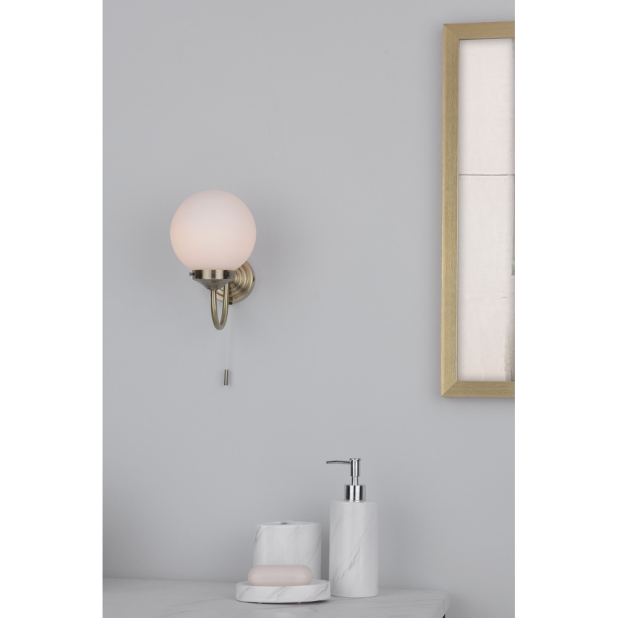 Där Lighting BAR0775 - Applique murale de salle de bains BARCLAY 1xE14/40W/230V IP44 laiton