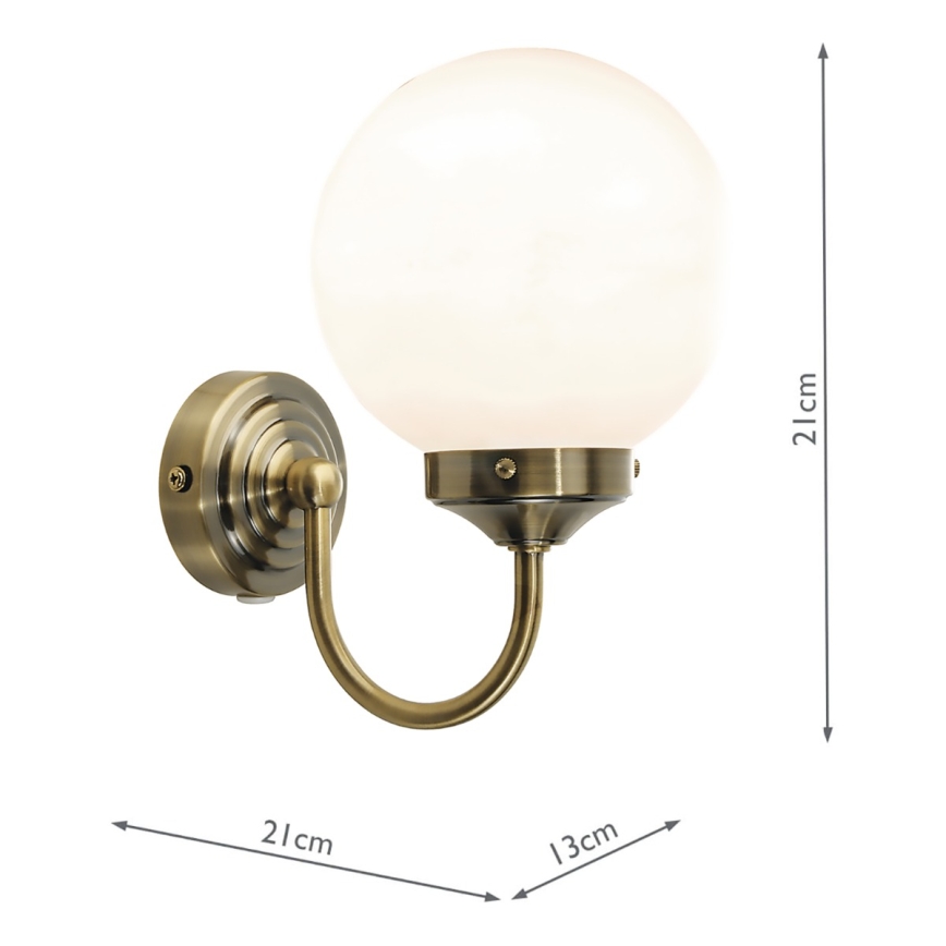 Där Lighting BAR0775 - Applique murale de salle de bains BARCLAY 1xE14/40W/230V IP44 laiton