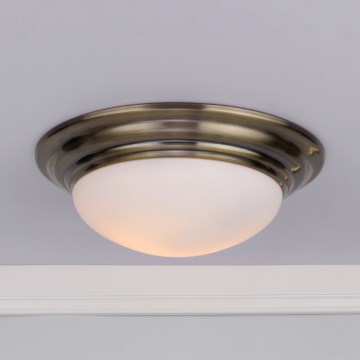 Där Lighting BAR5075 - Plafondlamp BARCLAY voor de badkamer, 1xE27/60W/230V, Ø 38 cm, messing
