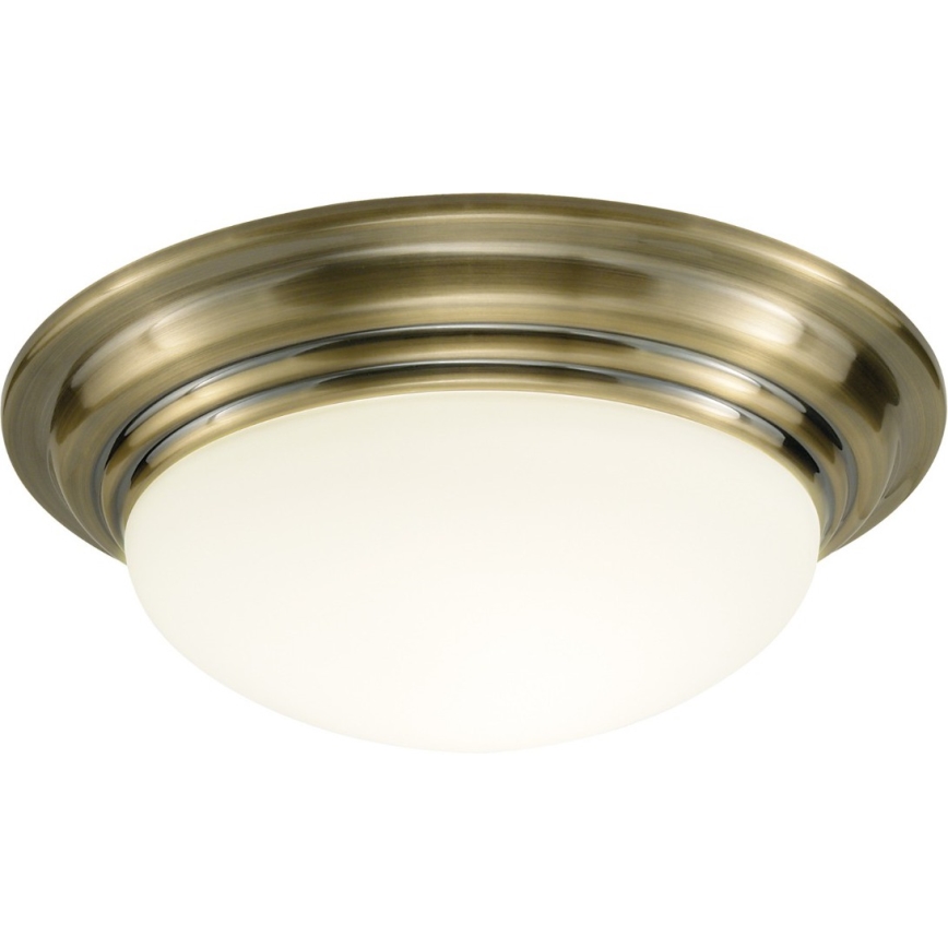 Där Lighting BAR5075 - Plafondlamp BARCLAY voor de badkamer, 1xE27/60W/230V, Ø 38 cm, messing
