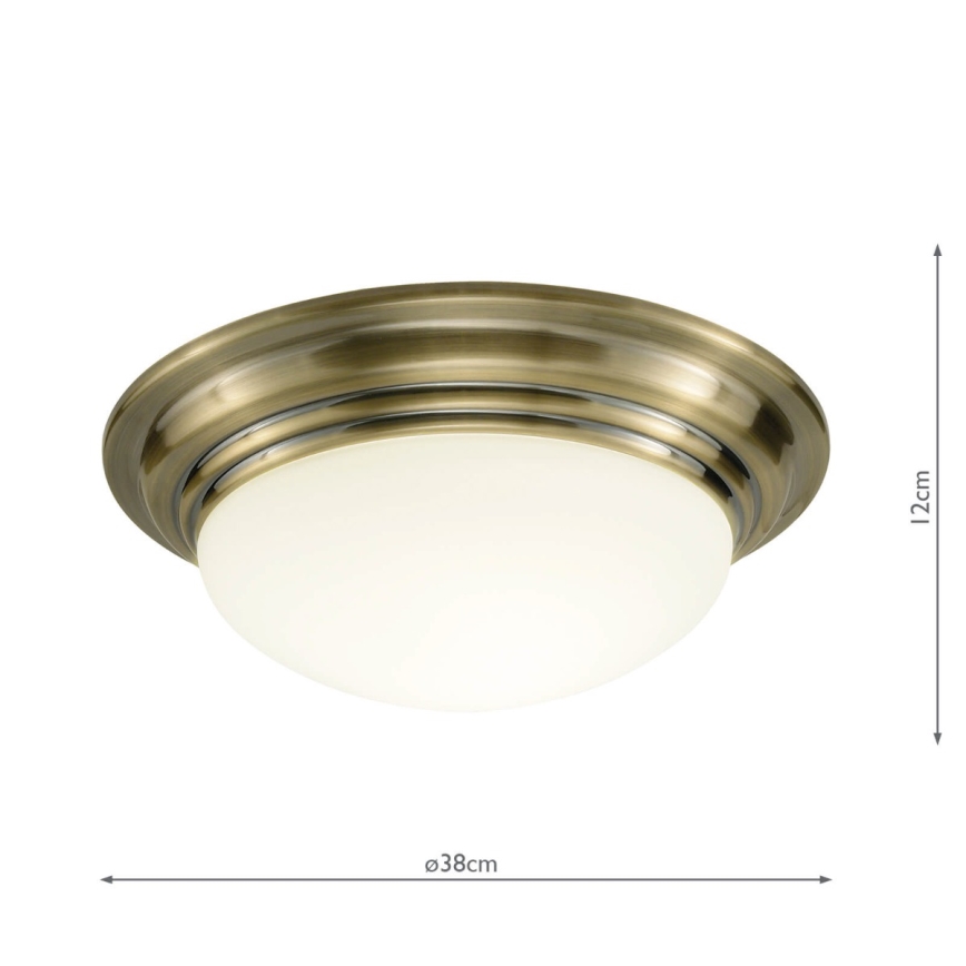 Där Lighting BAR5075 - Plafondlamp BARCLAY voor de badkamer, 1xE27/60W/230V, Ø 38 cm, messing