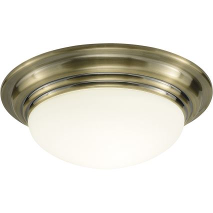 Där Lighting BAR5275 - Plafonnier de salle de bains BARCLAY 1xE27/60W/230V Ø 31 cm en laiton