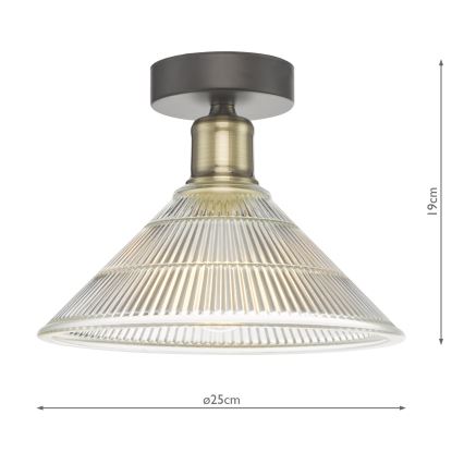 Där Lighting BOY0175 - Plafondlamp BOYD 1xE27/60W/230V Ø 25 cm messing/helder