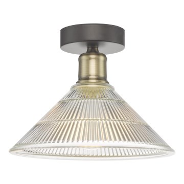 Där Lighting BOY0175 - Plafonnier BOYD 1xE27/60W/230V Ø 25 cm laiton/verre transparent