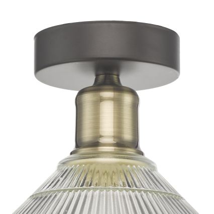 Där Lighting BOY0175 - Plafonnier BOYD 1xE27/60W/230V Ø 25 cm laiton/verre transparent