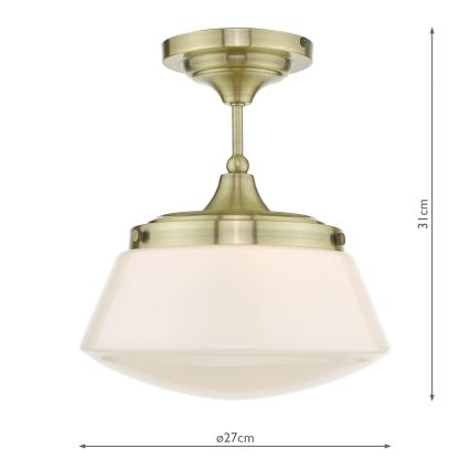Där Lighting CAD0175 - Plafonnier en saillie pour salle de bains CADEN 1xE27/60W/230V IP44 laiton