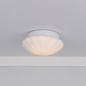 Där Lighting CAF502 - Plafonnier de salle de bains CAFE 1xE27/60W/230V Ø 27 cm IP44 blanc