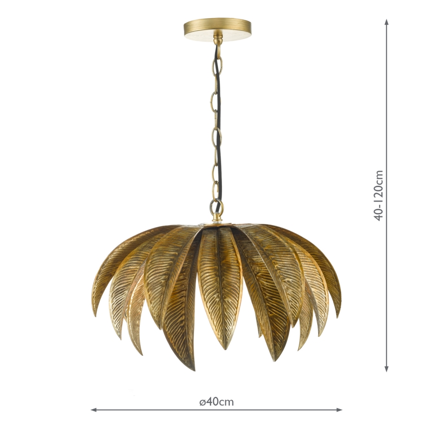 Där Lighting CAR0135 - Kroonluchter aan ketting CARA 1xE27/60W/230V goud