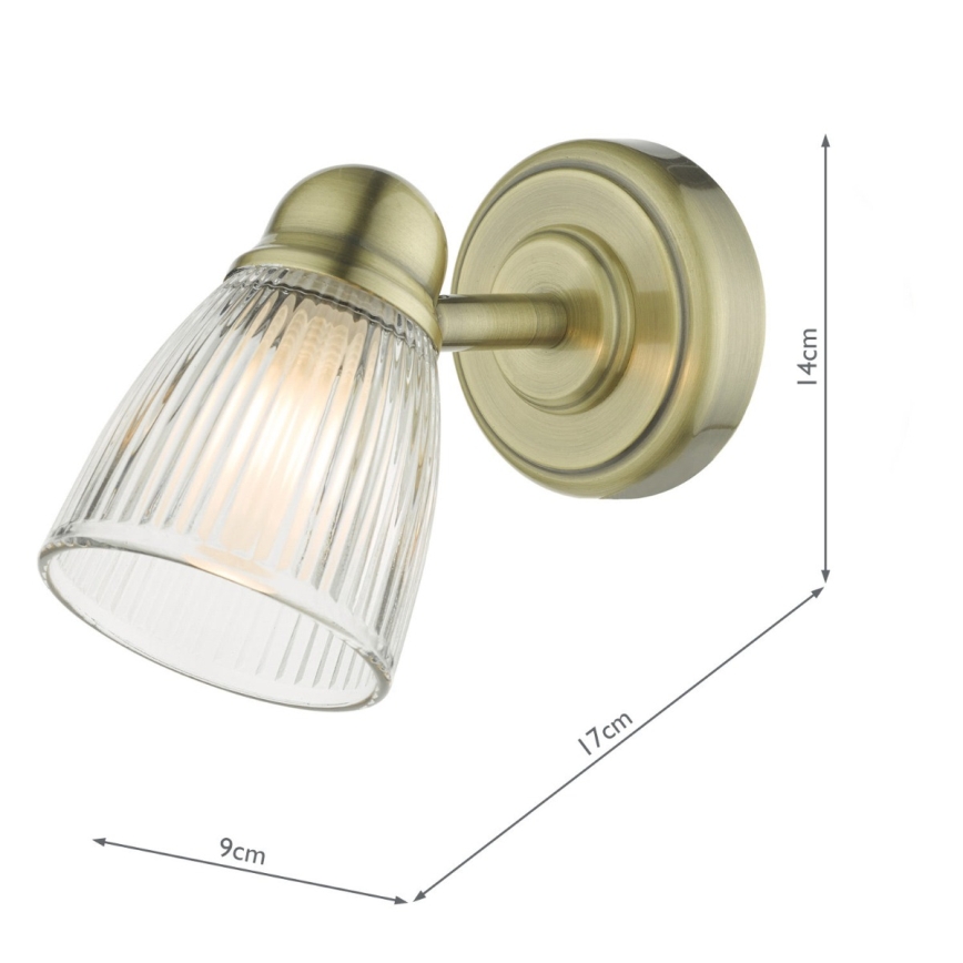 Där Lighting CED0775 - Wandlamp voor de badkamer CEDRIC 1xG9/25W/230V IP44 messing