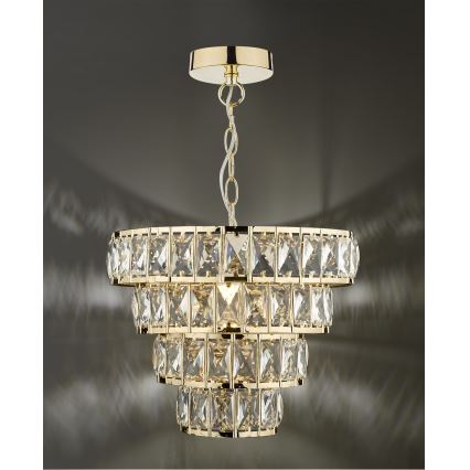 Där Lighting CER0135 - Lustre CERYS suspendu sur chaîne 1xE27/60W/230V doré