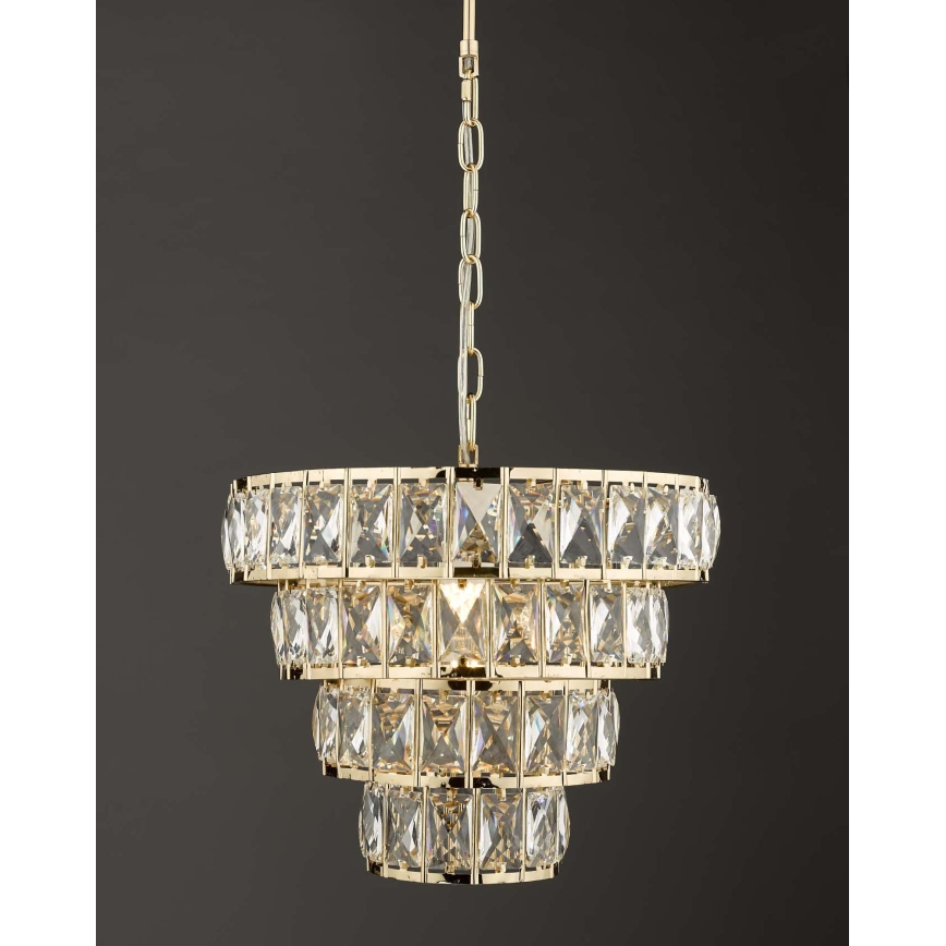 Där Lighting CER0135 - Lustre CERYS suspendu sur chaîne 1xE27/60W/230V doré