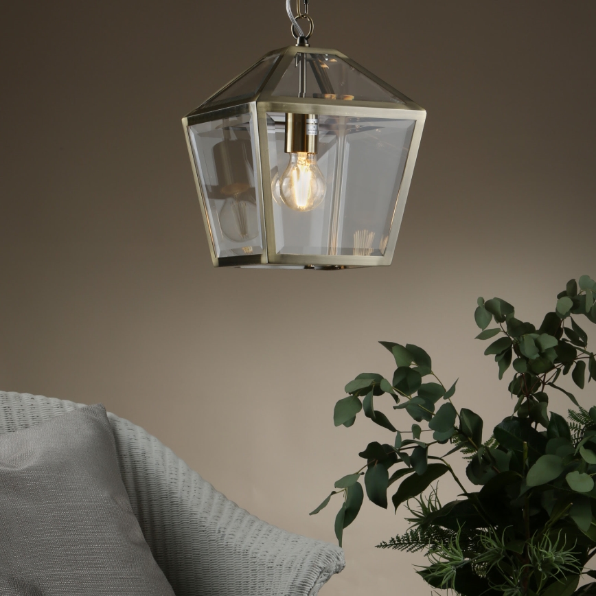 Där Lighting CHU0175 - Kroonluchter aan ketting CHURCHILL 1xE27/60W/230V messing