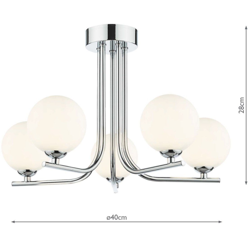 Där Lighting CRA5450-02 - CRADLE kroonluchter aan stang, 5xG9/25W/230V, glanzend chroom
